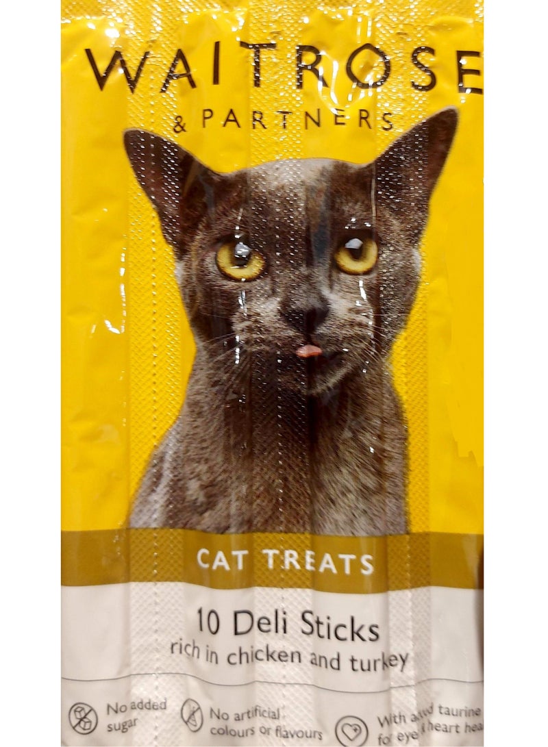 WAITROSE & PARTNERS 10 Deli Sticks Chicken And Turkey 50 G
