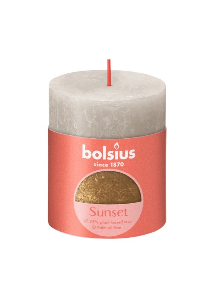 BOLSIUS Sunset Pillar Candle Gold and White