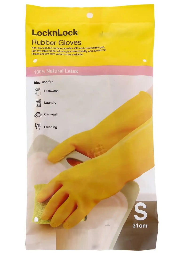 LocknLock Rubber Gloves 31 Cm Small Yellow