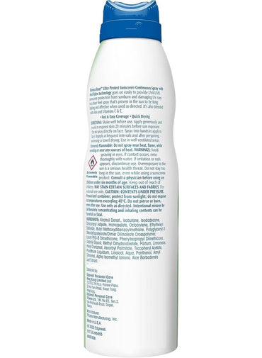 BANANA BOAT Ultraprotect Sunscreen Continuous Clear Spray Avotriplex Formula Uva Uvb Protection Ultra Lightweight Water Resis