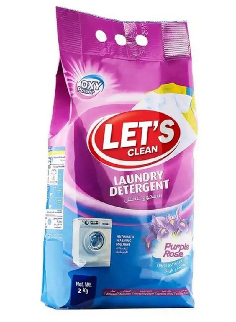 LET'S CLEAN Detergent Powder 2Kg Purple Rose