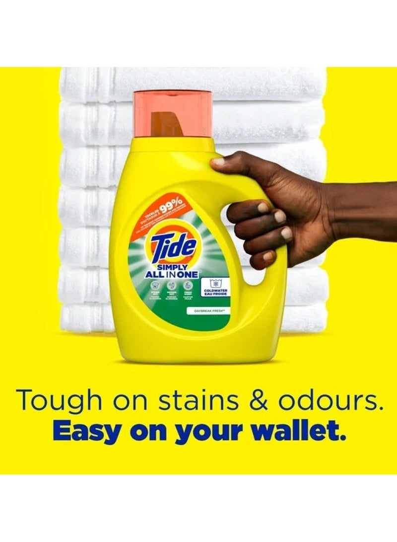 Tide Simply All In One Liquid Laundry Detergent 64 Loads Daybreak Fresh 2.72 L