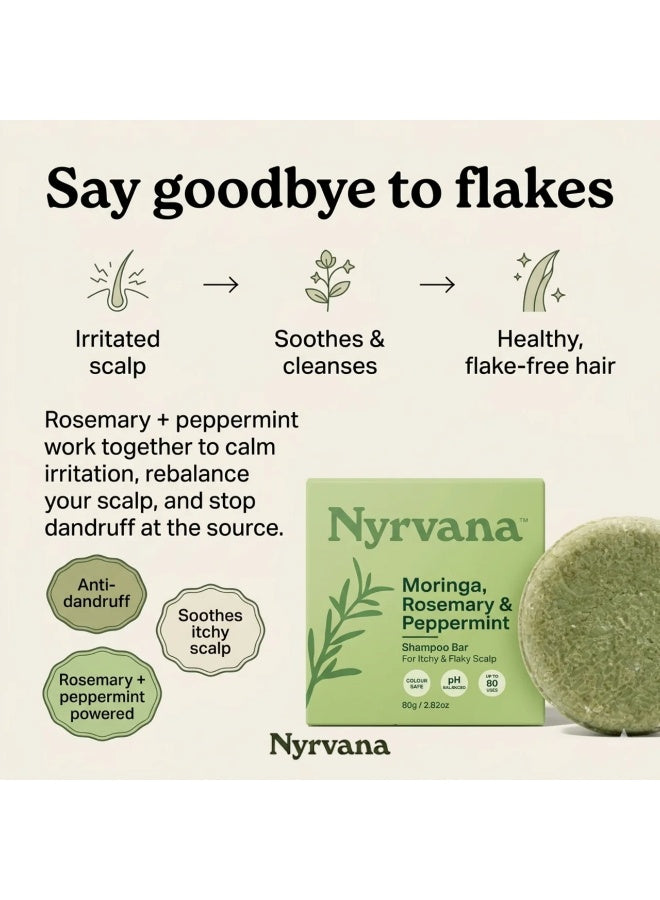 bar 80g, bar net, hair care, moringa rosemary, moringa rosemary peppermint, nyrvana, oil pro, peppermint shampoo, peppermint shampoo bar, per bar, plant based, rosemary peppermint, rosemary peppermint shampoo, shampoo bar, shampoo bar 80g