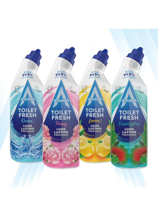 astonish, buildup fast, cleaning prevent, cruelty free, fast working, fragrance kills, free vegan, free vegan 750ml, fresh peony, fresh peony long, long lasting, peony long, toilet fresh, vegan 750ml, working cruelty