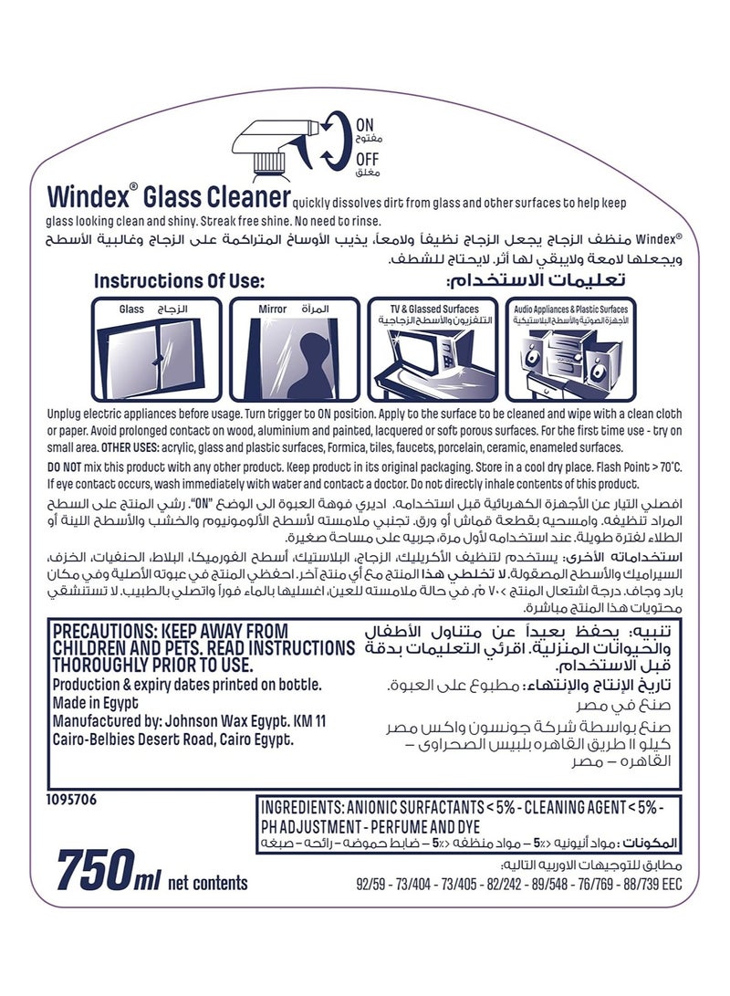 Windex Glass Cleaner Trigger Bottle 750 ML