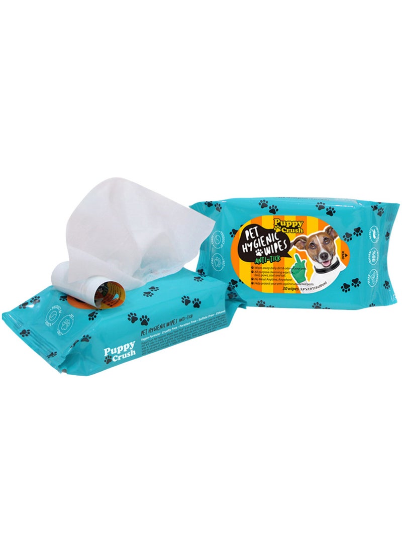 Puppy Crush Pet Hygienic Wipes Fresh Anti Tick