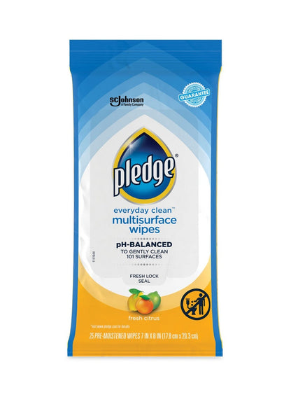 Pledge Multisurface Cleaner Wipes Fresh Citrus