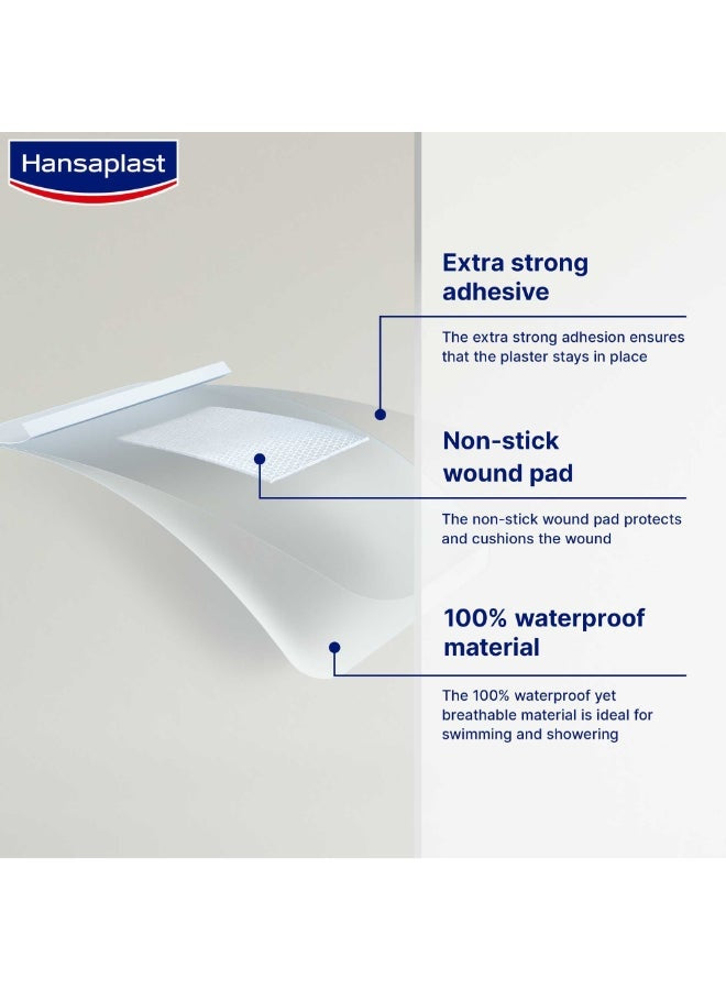 aqua protect, aqua protect plasters, extra strong, extra strong adhesion, hands feet, hansaplast, minor cuts, non-stick, protect plasters, strong adhesion, waterproof, waterproof extra, waterproof extra strong, wound dry, wound pad