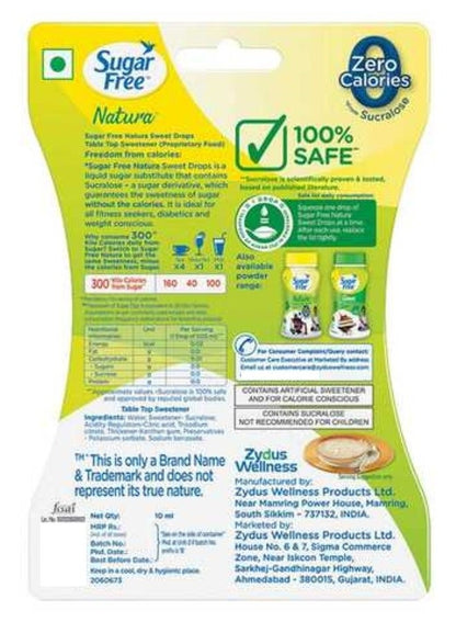 Sugar Free Natura Low Calorie Sweetener Drops