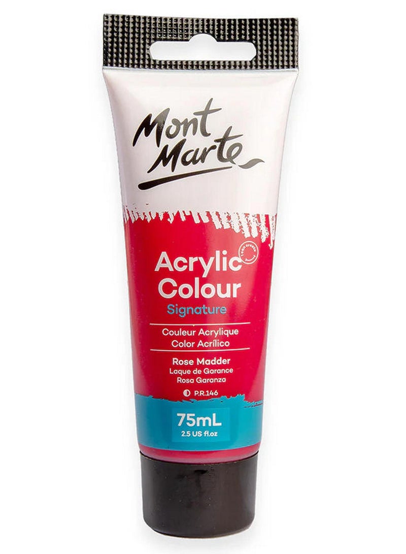 Mont Marte Acrylic Colour Paint Tube 75 ML Rose Madder