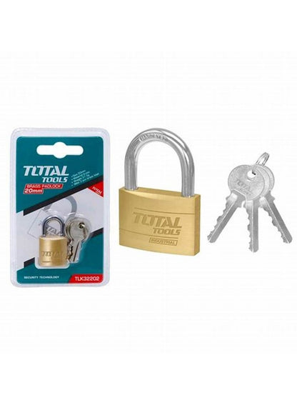 TOTAL Heavy Duty Brass Padlock 20 MM