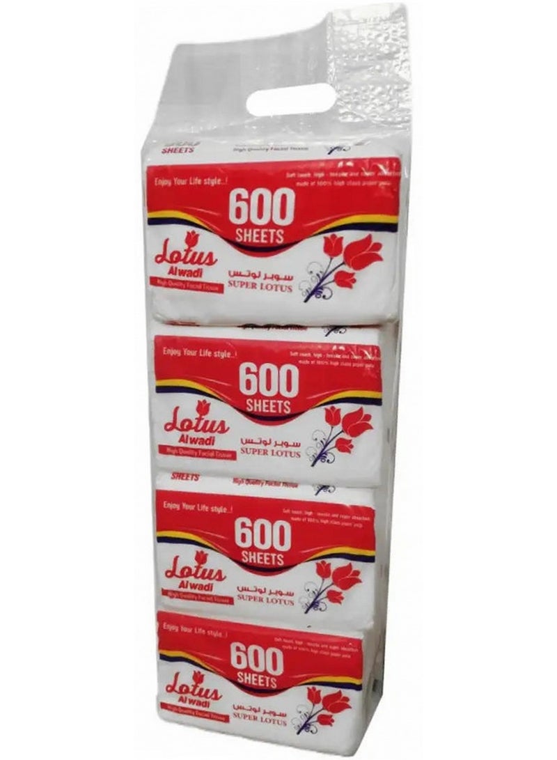 Lotus Alwadi Super Soft Facial Tissue 600 Sheets