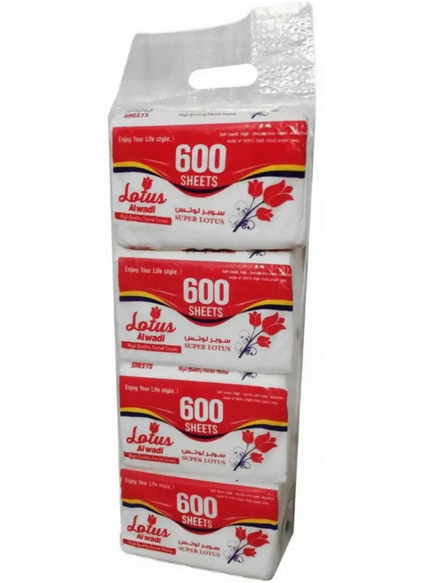 Lotus Alwadi Super Soft Facial Tissue 600 Sheets