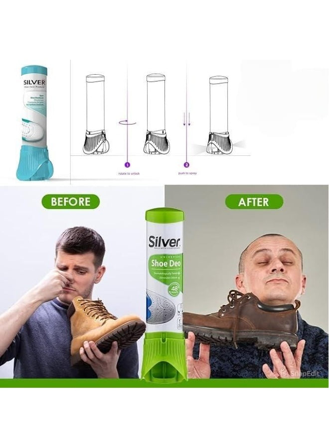 air dry, bad odors, day dual, dermatologically tested, dual spray, fresh shoe, fresh shoe freshener, ladies fresh, ladies fresh shoe, shoe freshener, shoe odor, shoe odors, shoe types, silver, skin safe