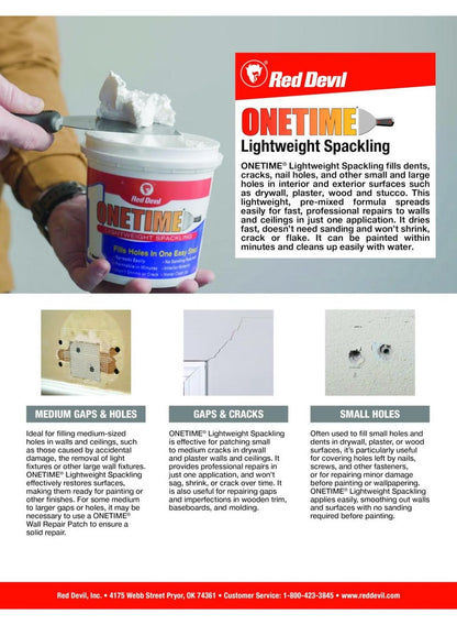 Red Devil One Time Spackling Compound 473 ML