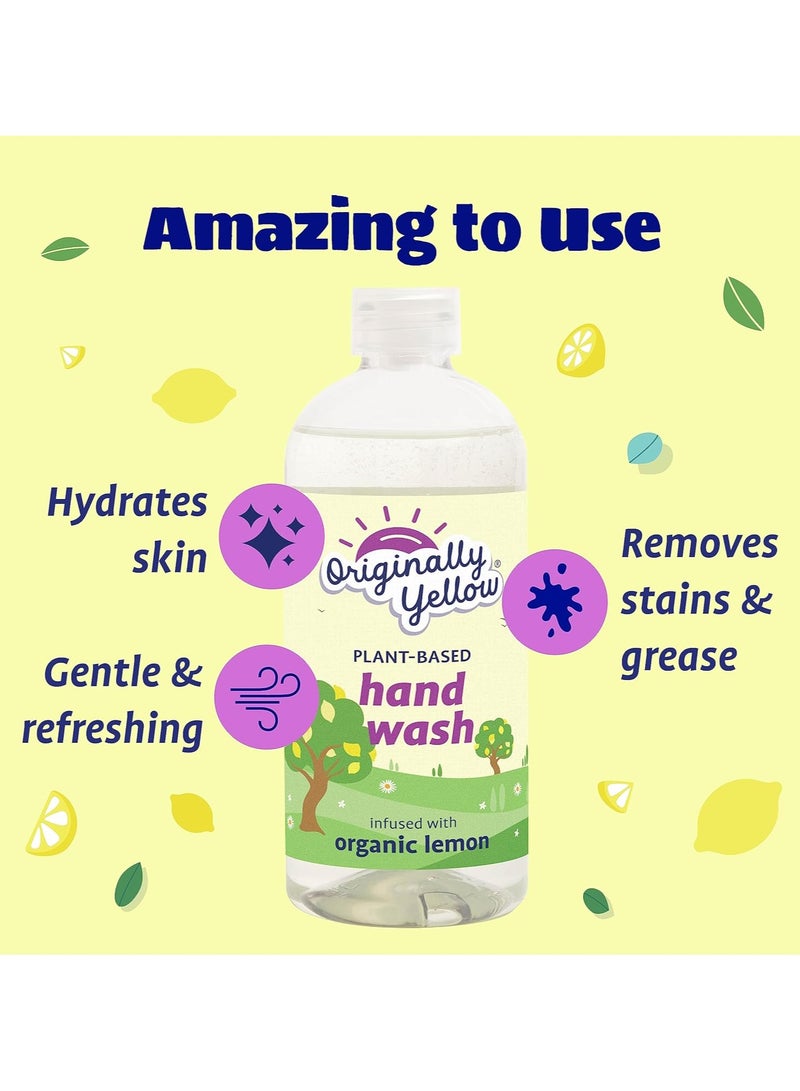 Organic Lemon Infused Hand Wash 470 ML - Originally Yellow