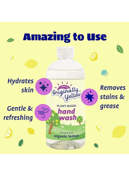 Organic Lemon Infused Hand Wash 470 ML - Originally Yellow