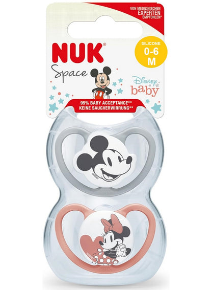 0-6 months, 2-pieces 0-6, 2-pieces 0-6 months, baby care, fit cute, mickey soother, mickey soother 2-pieces, nuk, sensitive skin, silicone, skin dry, soother 2-pieces, soother 2-pieces 0-6, space mickey, space mickey soother