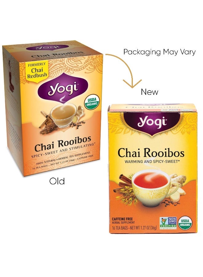 YOGI Chai Rooibos Tea Bags, Caffeine Free