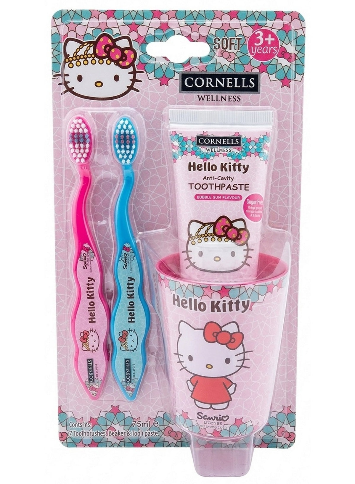beaker toothpaste, care feels, cornells wellness, daily oral, good oral, gum health, gums fresh, hello kitty, make every, name hello, oral care, toothbrushes beaker, toothbrushes beaker toothpaste, type soft, worn make