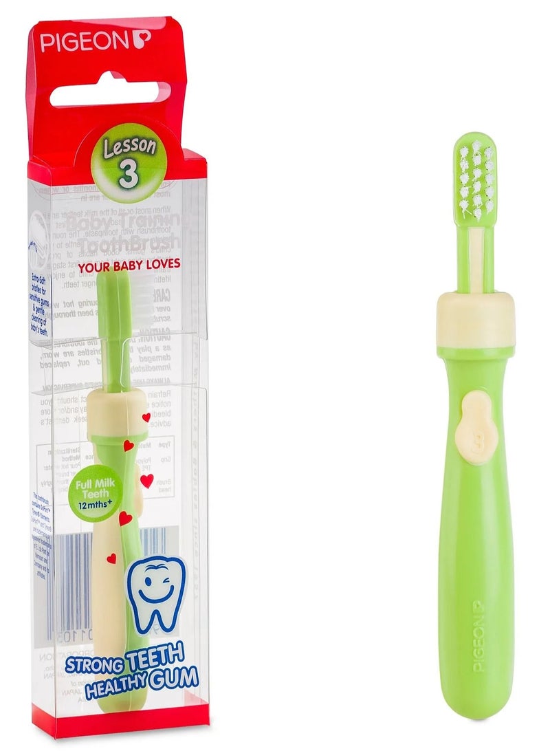 Pigeon Lesson 3 Training Toothbrush - GREEN