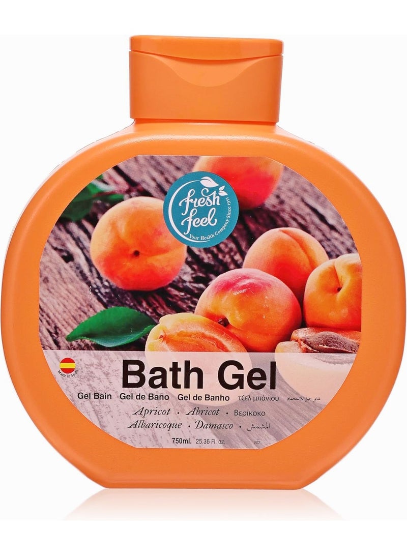 FRESH FEEL Apricot Bath Gel Body Cleanser 750 ML