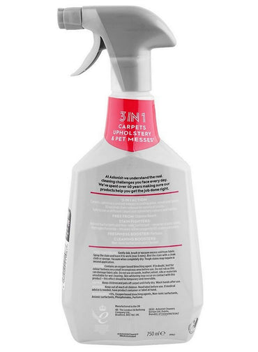 Astonish Oxy Active Foaming Carpet Stain Remover Spray Deep Cleaning Upholstery Cleaner For Rugs Pet Odours Tough Spills Wool