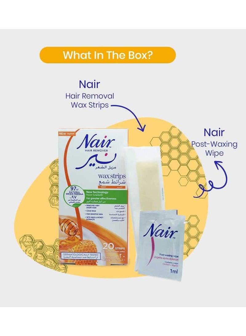 Nair Body Wax Strips with Milk and Honey Extracts