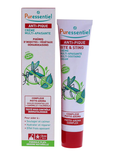 Puressentiel Bite And Sting Multi Soothing Cream 99.8% Natural Origin formula With Phyto-Aroma Complex 40Ml