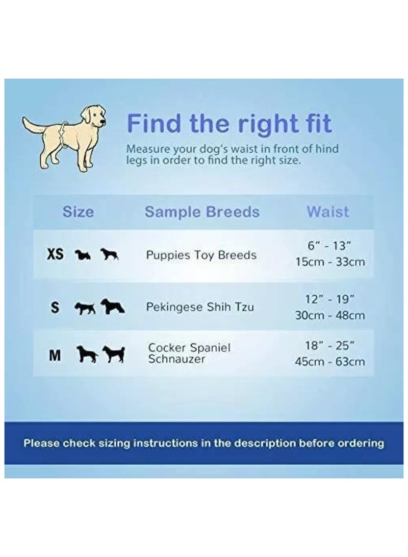 Pet Soft Disposable Male Dog Wraps - 12 Pieces