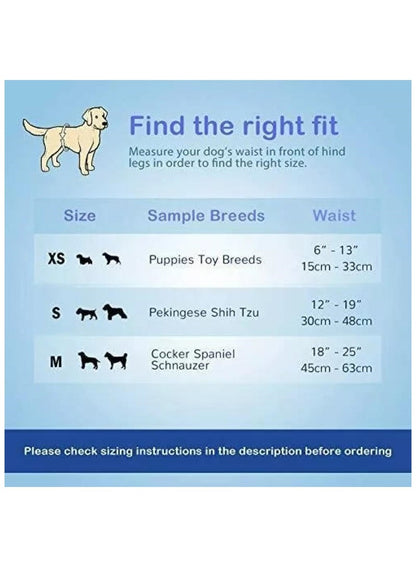 Pet Soft Disposable Male Dog Wraps - 12 Pieces