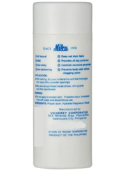 Milcu 2 In 1 Underarm & Foot Deodorant Powder 40g