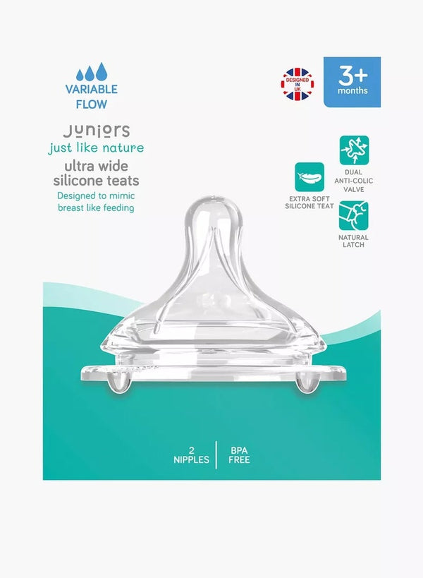 JUNIORS Dual Anti Colic Teats - Natural Latch