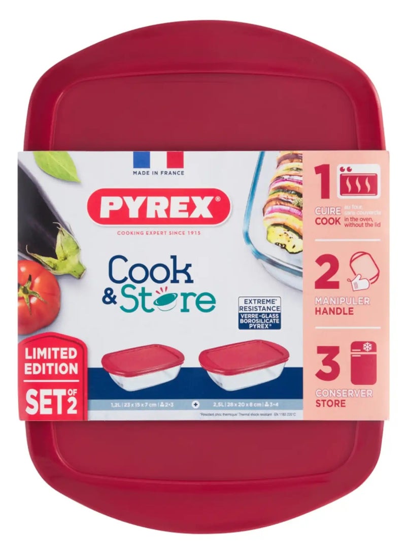 PYREX 2-Piece Cook & Store Container Set