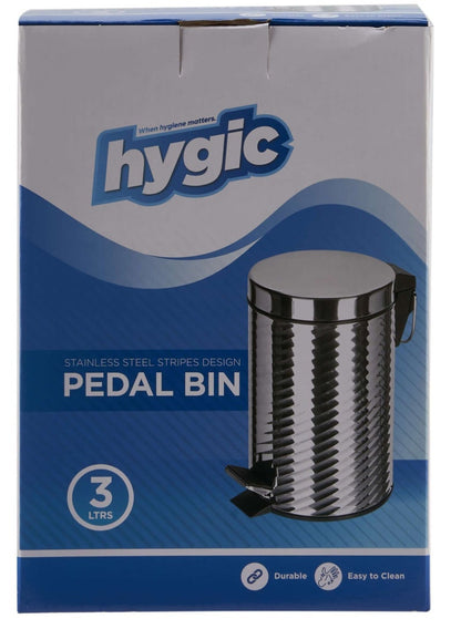 Hygic Stripes Design Stainless Steel Pedal Bin