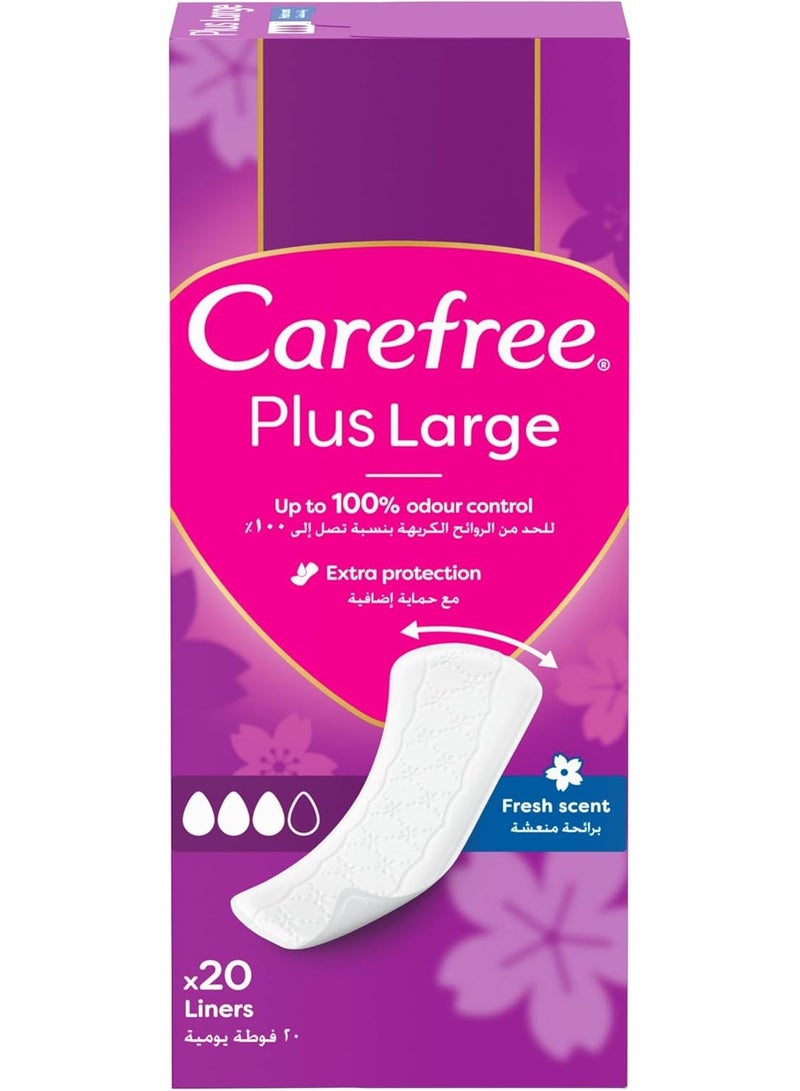 Carefree Daily Panty Liners Plus - Fresh Scent 20 Pack