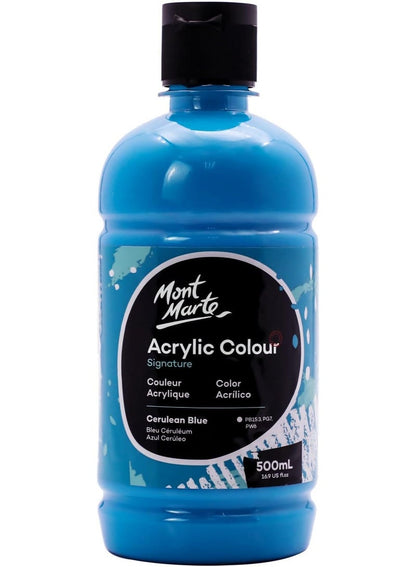 Mont Marte Acrylic 500 ML Cerulean Blue Paint