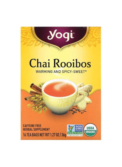 YOGI Chai Rooibos Tea Bags, Caffeine Free