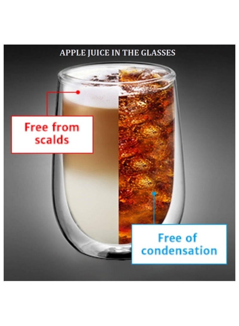 Cuisine Art Double Wall Glass Cup Set - 450Ml