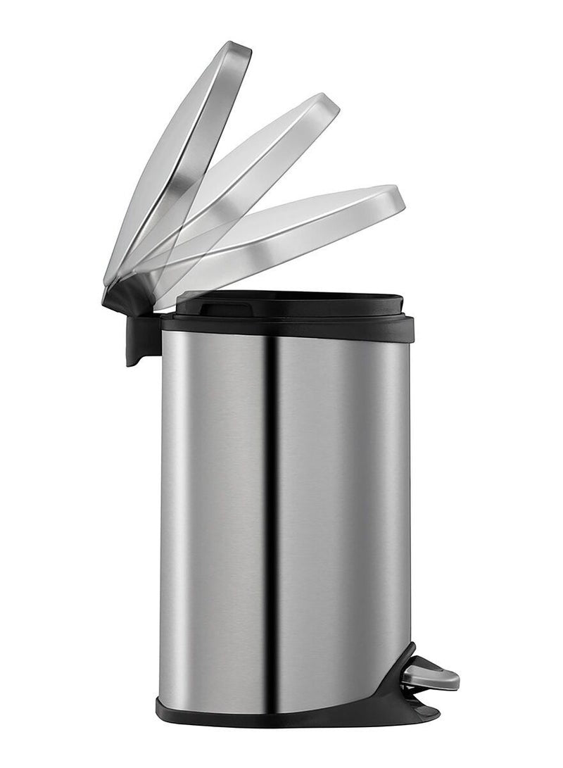 EKO Shell Step Pedal Bin Silver 10 Liter