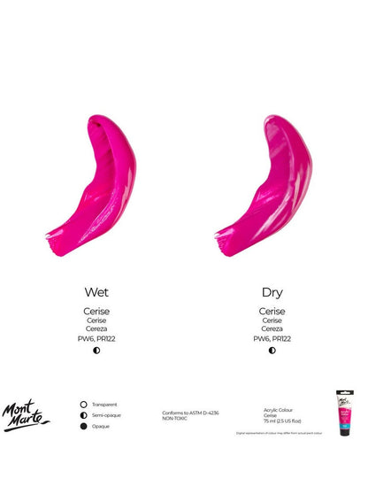 Mont Marte Cerise Acrylic Paint 75ML Tube