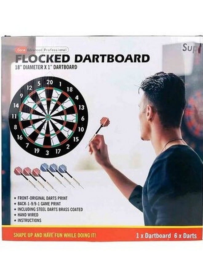 Supreme Sports Flocked Dartboard with Darts by SUP