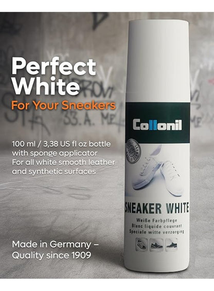 100ml keep, advanced care, brilliant white, brilliant white leather, collonil, cool dry, dry place, leather shoes, sneaker white, sneaker white advanced, wax gum, white advanced, white advanced care, white leather, white leather shoes