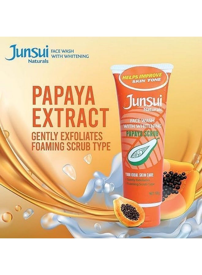 Junsui Naturals Face Wash With Whitening Papaya Scrub