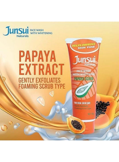 Junsui Naturals Face Wash With Whitening Papaya Scrub
