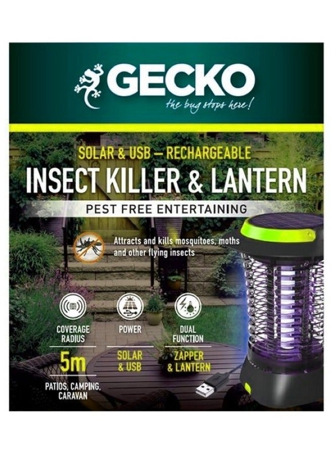 GECKO Zapper Solar USB Rechargeable Insect Killer