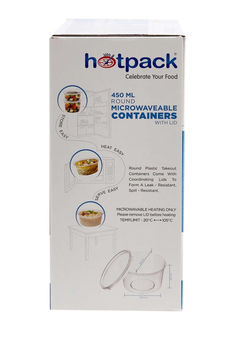 Hotpack Clear Microwave Container 450 ML 50 Sets