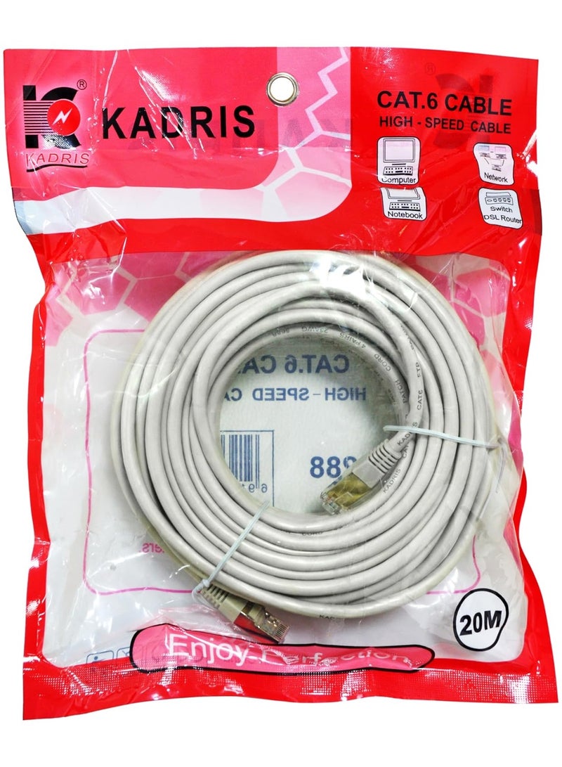 KADRIS Cat6 1000 Mbps Ethernet Cable 20 Meter