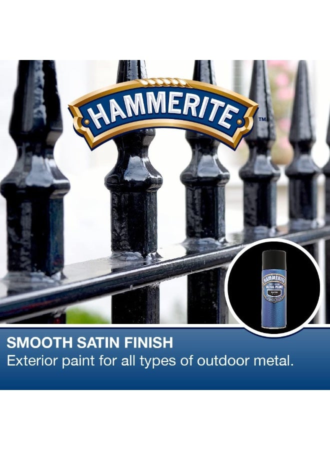Hammerite Aerosol Spray Paint Satin Black 400 ML