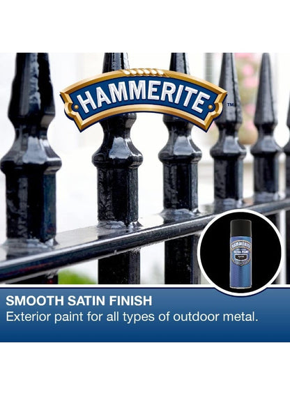 Hammerite Aerosol Spray Paint Satin Black 400 ML